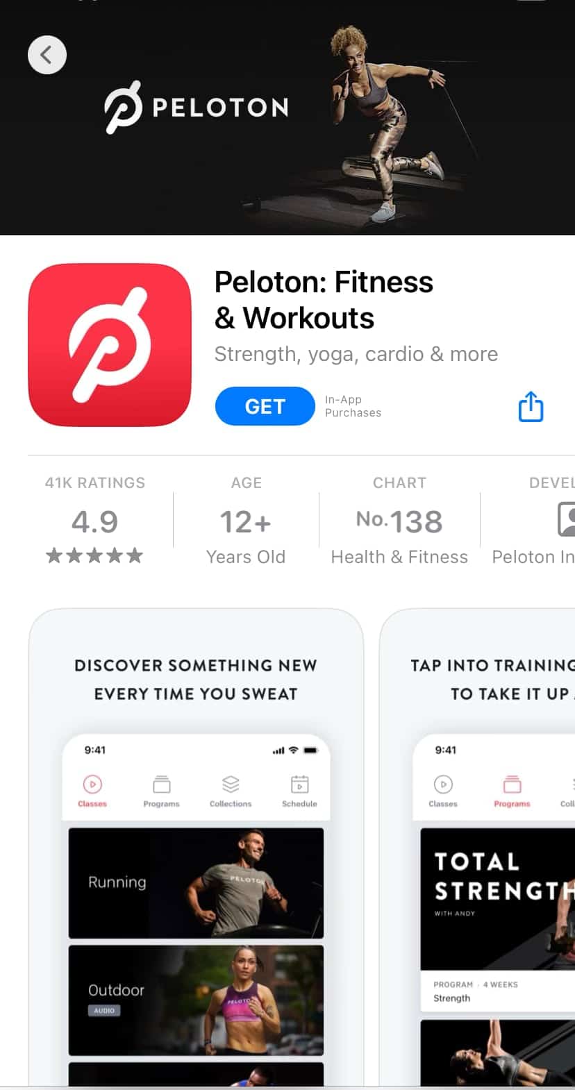 Download Peloton App from Apple AppStore